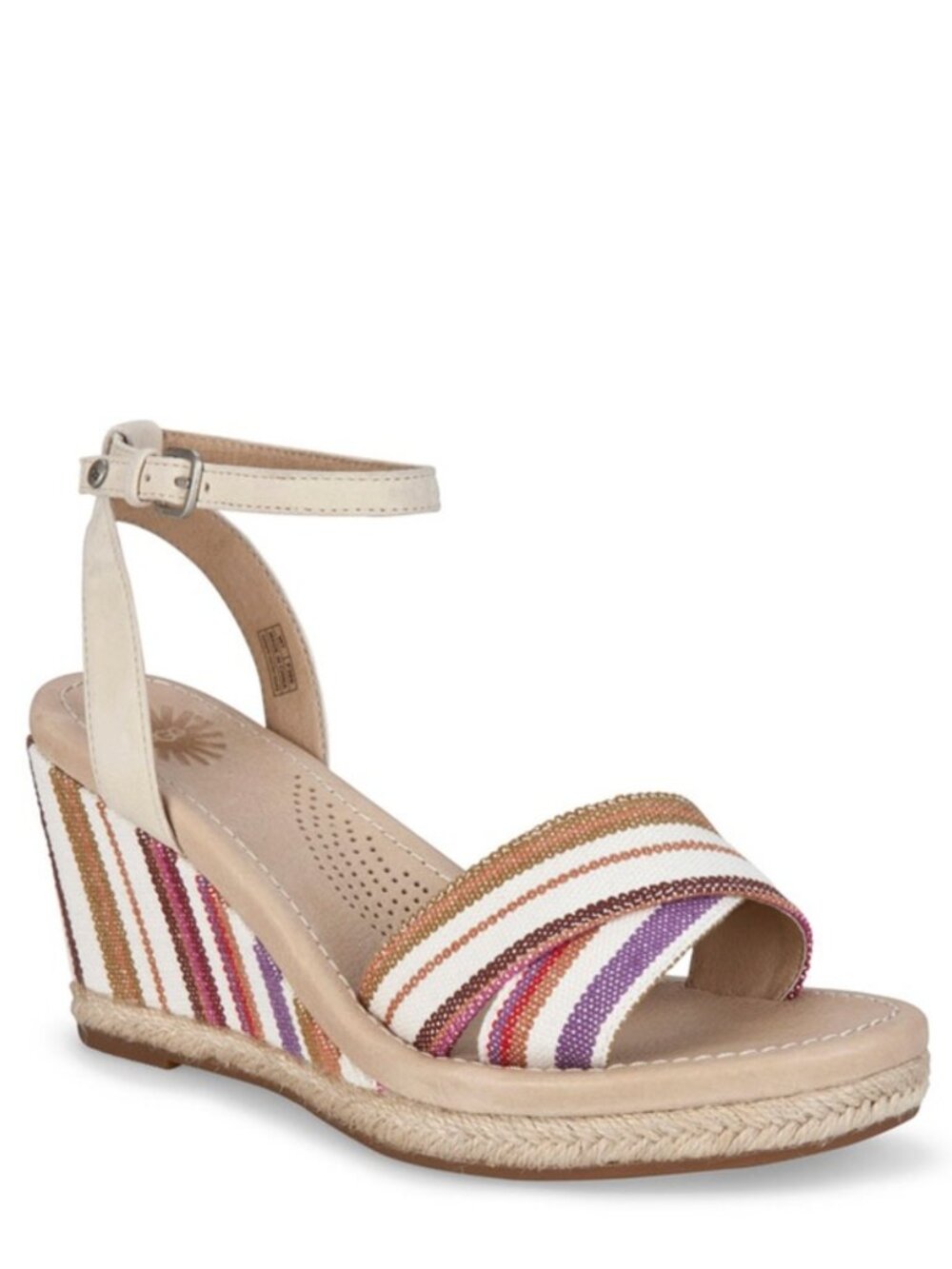 UGG Nyssa Espadrille Wedge Striped Sandals Women's Size 8.5